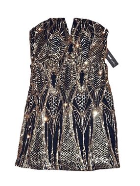mini black bandeau dress Towina Bandeau Slinky Mini Dress in Black